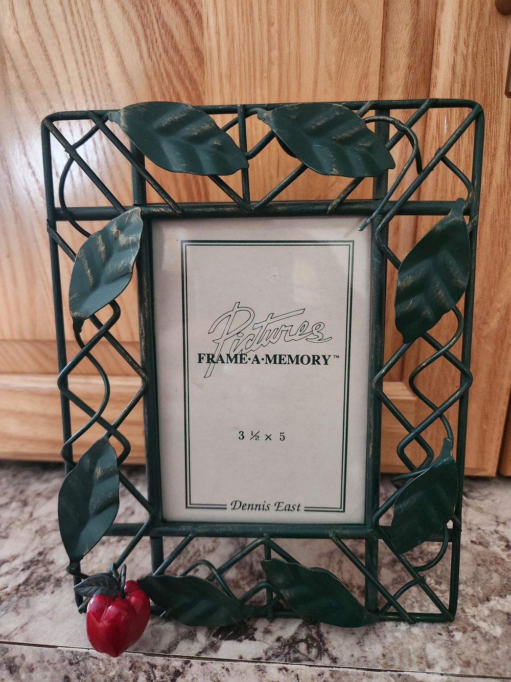 Frame-A-Memory Dennis East Green Leaf Photo Frame with Red Apple Accent